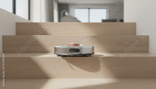 Robot Vacuum on Stairs Indoor Cleaning