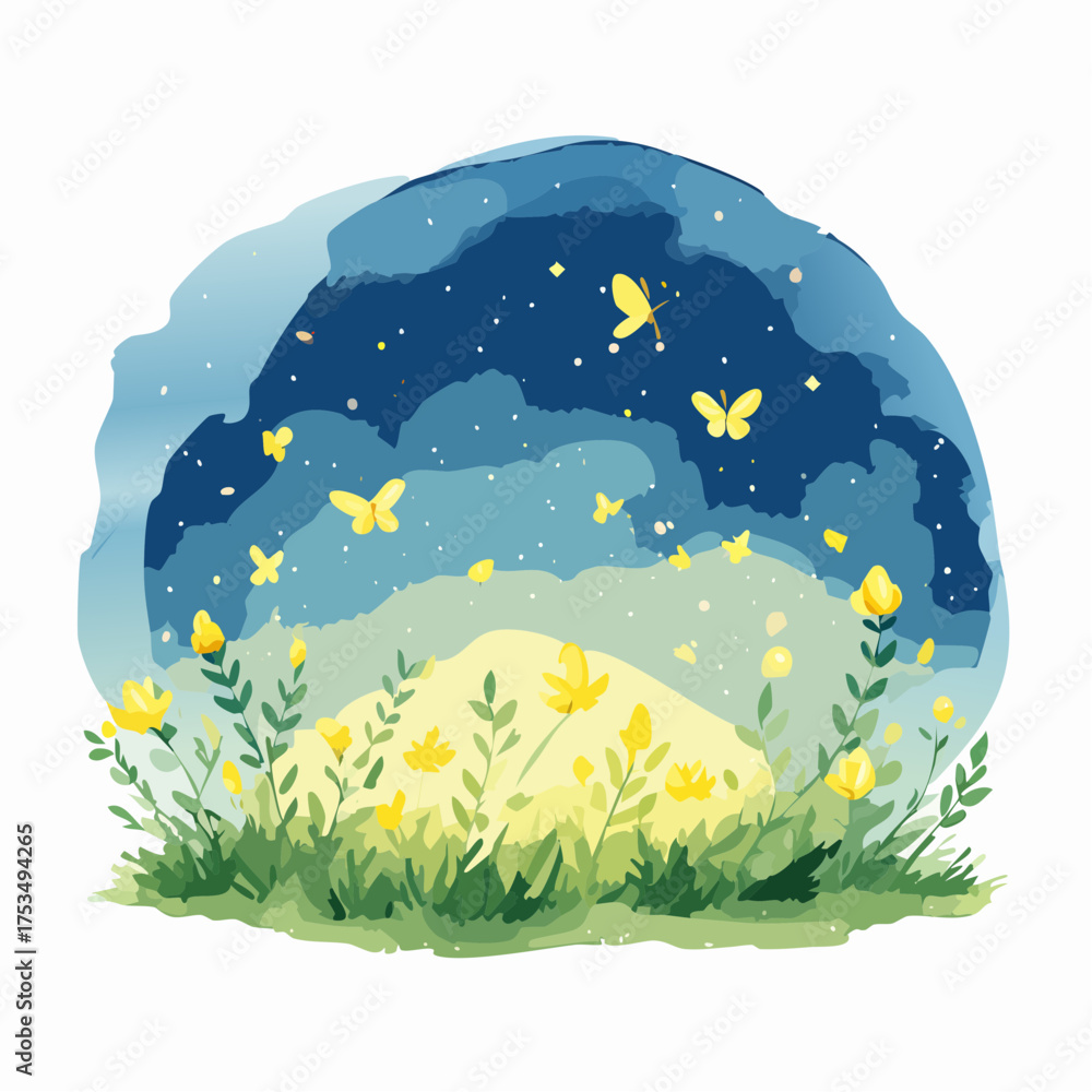 Fototapeta premium Glühwürmchen in einer Sommernacht