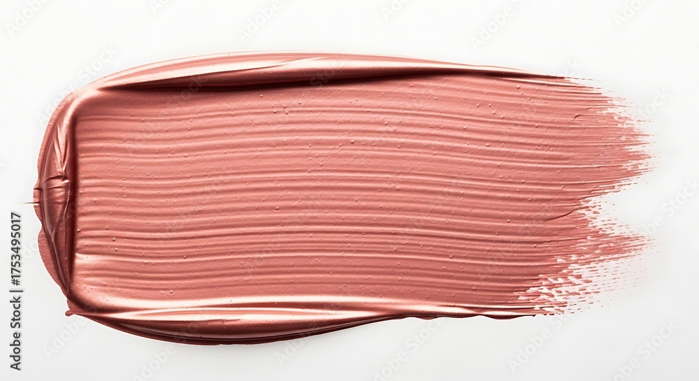 Fototapeta premium A swatch of rose gold metallic paint or makeup, isolated on white background