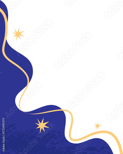 Abstract Cosmic Wave Corner with Stars