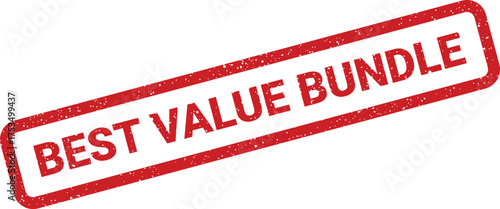 Grungy red rectangular rubber stamp showing Best Value Bundle to highlight discounted product collections
