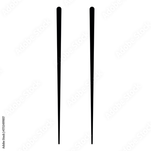 Minimalist Chopstick Icon – Asian Food Symbol in Flat Design