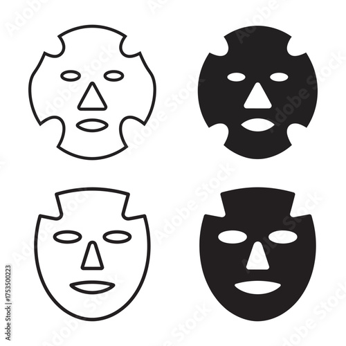 Different Types of Facial Mask Vector Art Beauty Concept Illustration, vector