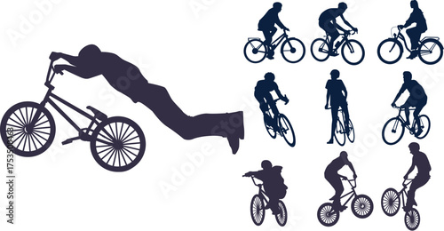 silhouette of a cyclist