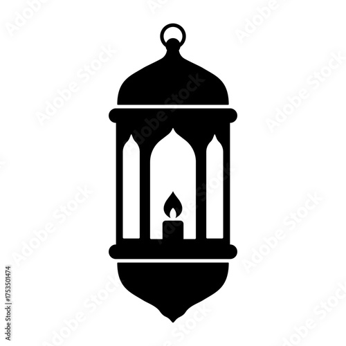 Oriental Lantern Silhouette Illustration
