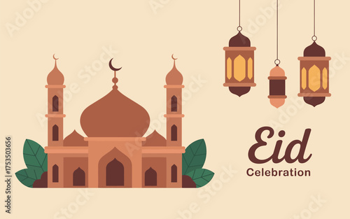 Wallpaper Mural Ramadan and eid celebration mosques lanterns and decorative elements festive islamic art Torontodigital.ca