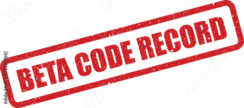 Grungy stamp graphic displaying BETA CODE RECORD text for software development documentation