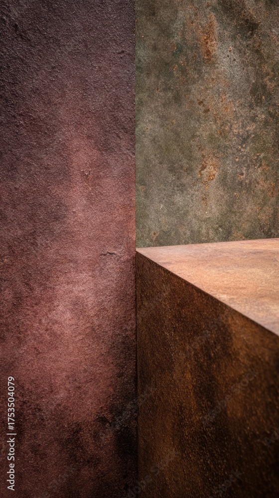 Naklejka premium Rugged industrial walls whisper rustic tales of forgotten autumn equinox rituals and clandestine steam-powered festivities