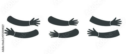 Surgical gloves illustration of protection and care symbol, vector illustration