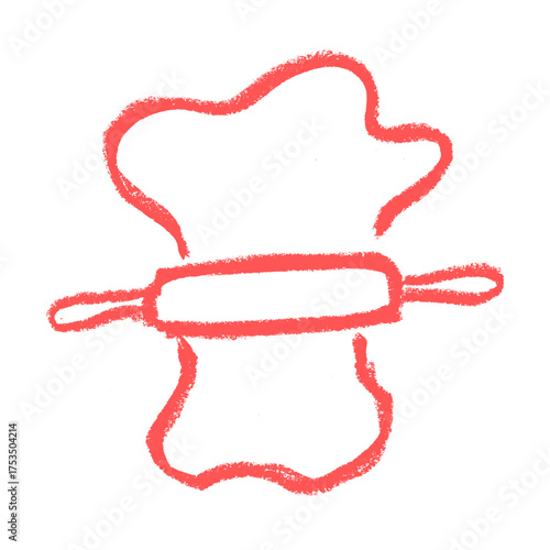 Dough Roller Crayon Chalk Was Drawing Vector