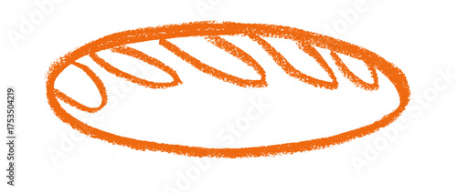 Bread Icon Crayon Chalk Was Drawing Vector