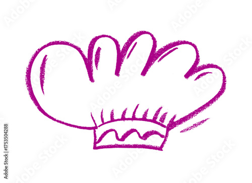 Chefs Hat Icon Crayon Chalk Was Drawing Vector