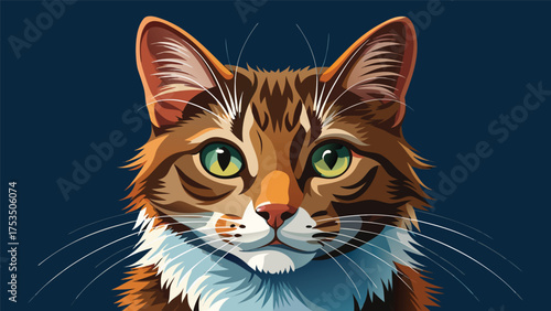 cat portrait poster with soft fur details.
