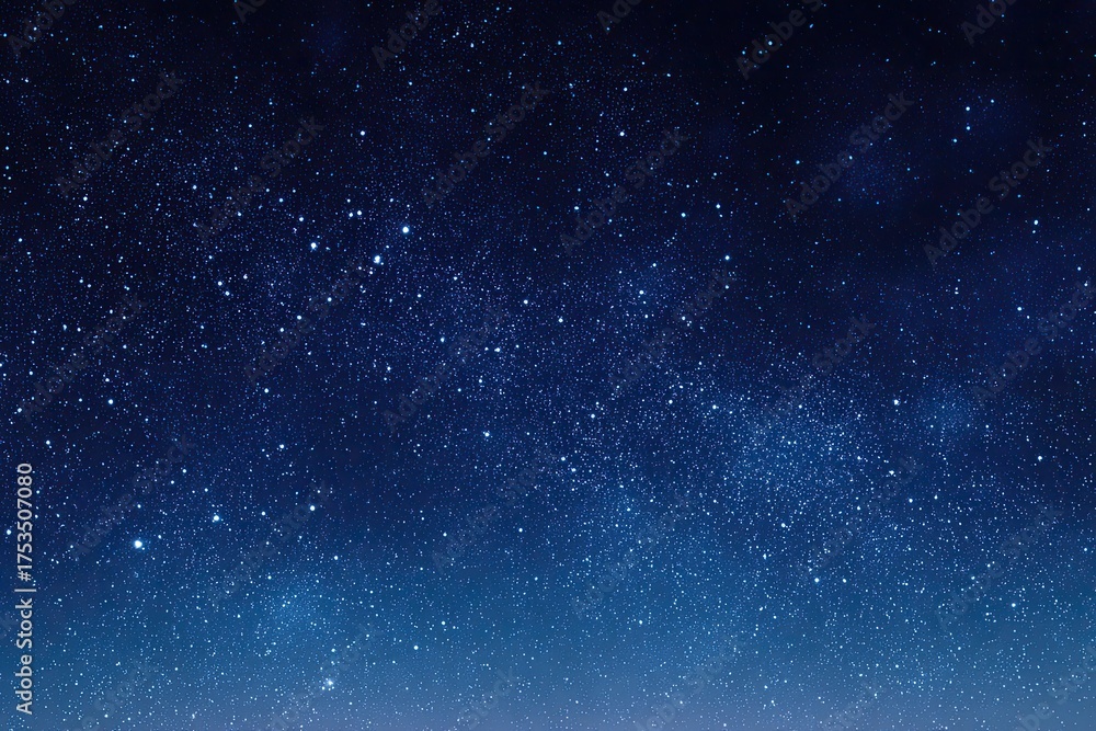 Obraz premium A celestial panorama infinite, dark, and cosmic. Stars illuminate a midnight blue, creating a beautiful scene
