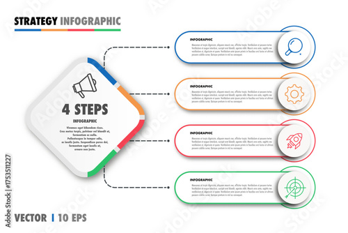 Vector infographic 4 option or step design template for presentation, banner, flow chart, web site, diagram, workflow layout vector 10 eps