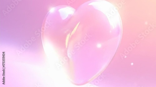 Abstract bubble with rainbow refractions on gradient background