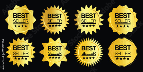 Best Seller Badges for Product Promotion and Marketing Labels