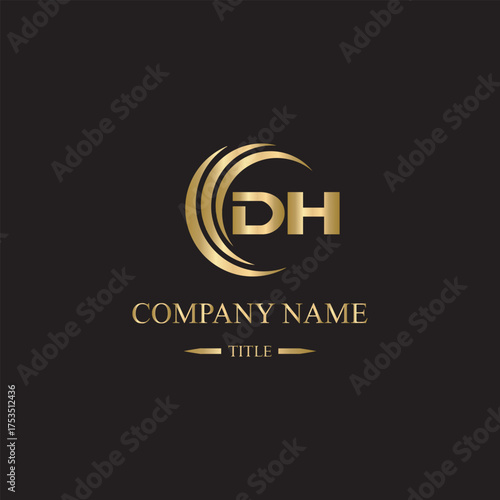 dh logo initial letter luxury royal logo. template symbol. modern golden luxury logo. abstract monogram vector letter mark brand fashion. icon business monogram boutique font Clothing minimalist.