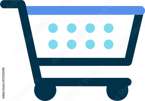 Minimal vector illustration of a shopping cart
