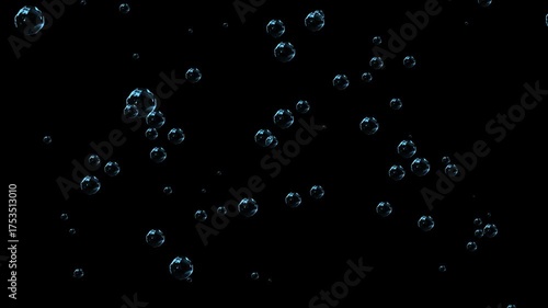 
Air bubbles slowly rising up on a black background
