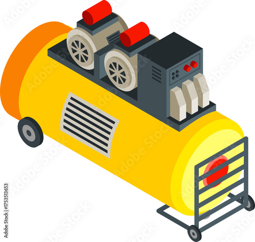 Car Repair Isometric Icon Set – Automotive Tools, Equipment, and Maintenance Supplies Illustration