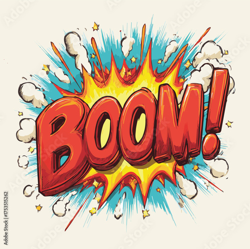 Comic book fun modern art sound effect. Vector cartoon clip art illustration