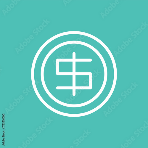 dollar sign silhouette on white background. Dollar sign icon sign vector illustration design.