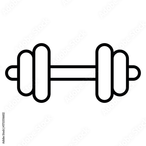 Dumbbell Icon – Fitness and Gym Equipment Vector Illustration