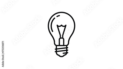 Simple line drawing of an incandescent light bulb with a visible filament on a white background