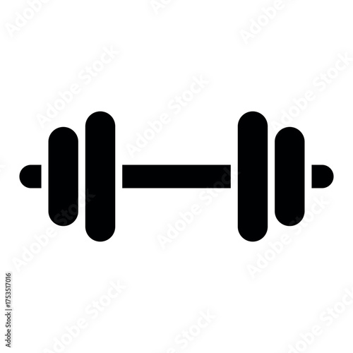 Dumbbell Icon – Fitness and Gym Equipment Vector Illustration
