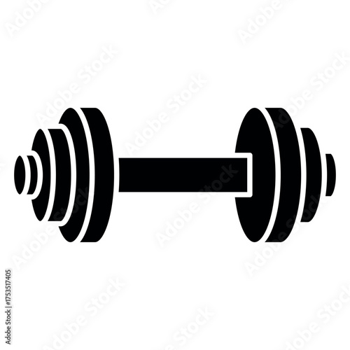 Dumbbell Icon – Fitness and Gym Equipment Vector Illustration
