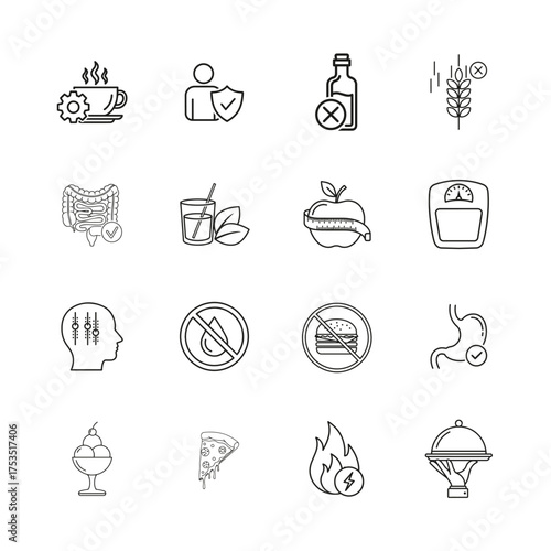 Nutrition Line Icon Set Vol. 2 | Healthy Food, Diet, and Vitamins Outline Vector Pack