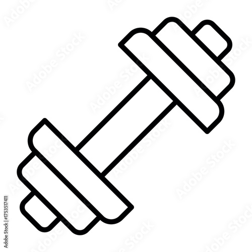 Dumbbell Icon – Fitness and Gym Equipment Vector Illustration