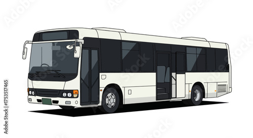 A clean, modern white passenger bus, ideal for city transport and school commutes, captured from a side-view perspective