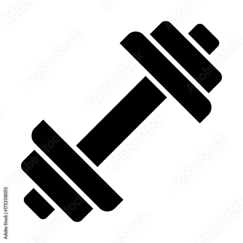 Dumbbell Icon – Fitness and Gym Equipment Vector Illustration
