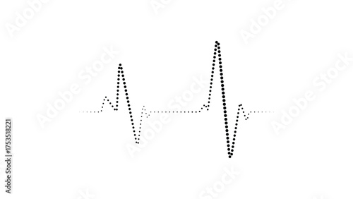 Abstract electrocardiogram heartbeat line graph on white background