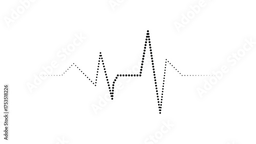Dynamic heartbeat pulse line illustration using dots, symbolizing life, health, and medical innovation in a modern, clean design.