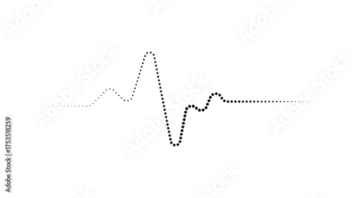 Dynamic heartbeat pulse line illustration using dots, symbolizing life, health, and medical innovation in a modern, clean design.