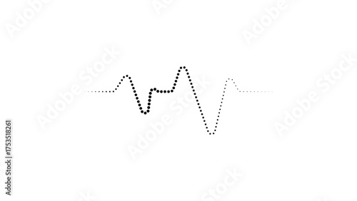 Abstract electrocardiogram heartbeat line graph on white background