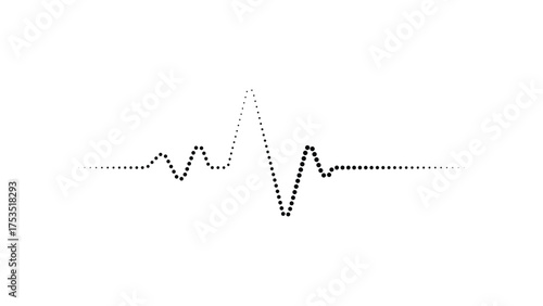 Dynamic heartbeat pulse line illustration using dots, symbolizing life, health, and medical innovation in a modern, clean design.