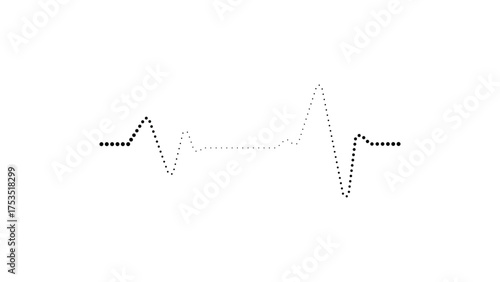 Dynamic heartbeat pulse line illustration using dots, symbolizing life, health, and medical innovation in a modern, clean design.