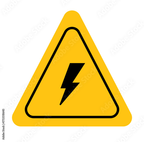 high voltage warning sign icon vector illustration 