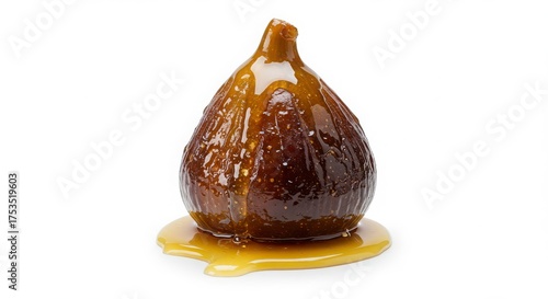 dulce de higo con miel fig with honey syrup isolated on a white background for dessert photography