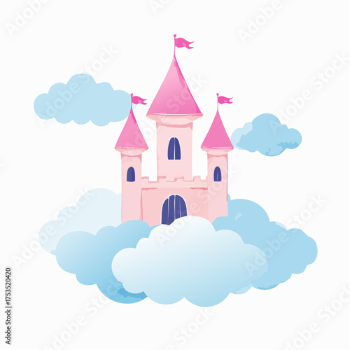 Schloss in den Wolken – zarte Pastellfarben