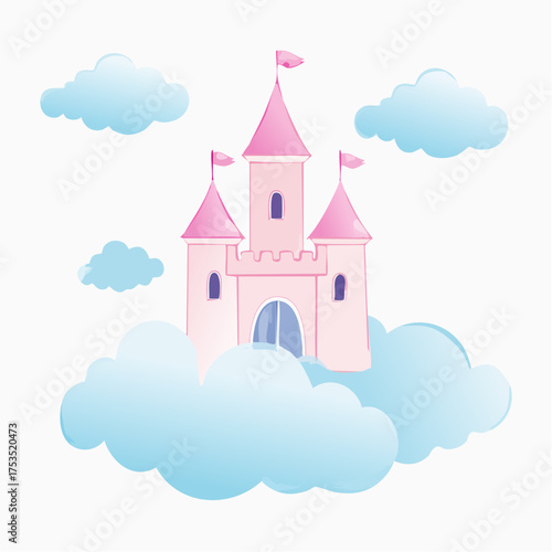 Schloss in den Wolken – zarte Pastellfarben