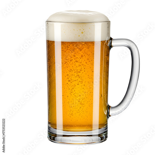 glass of beer isolated PNG file.
