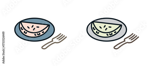 Vector illustration of a Paratha, a popular layered flatbread, icon for restaurant menus, food blogs, or international cuisine concepts.