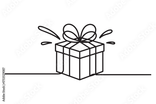 Surprise box. Prank box icon. Line design. one line Icon drawing with white background