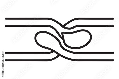 Thrombosis icon. Flat design. one line Icon drawing with white background