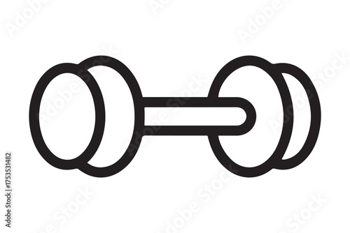 weights icon. Thin linear style design. one line Icon drawing with white background